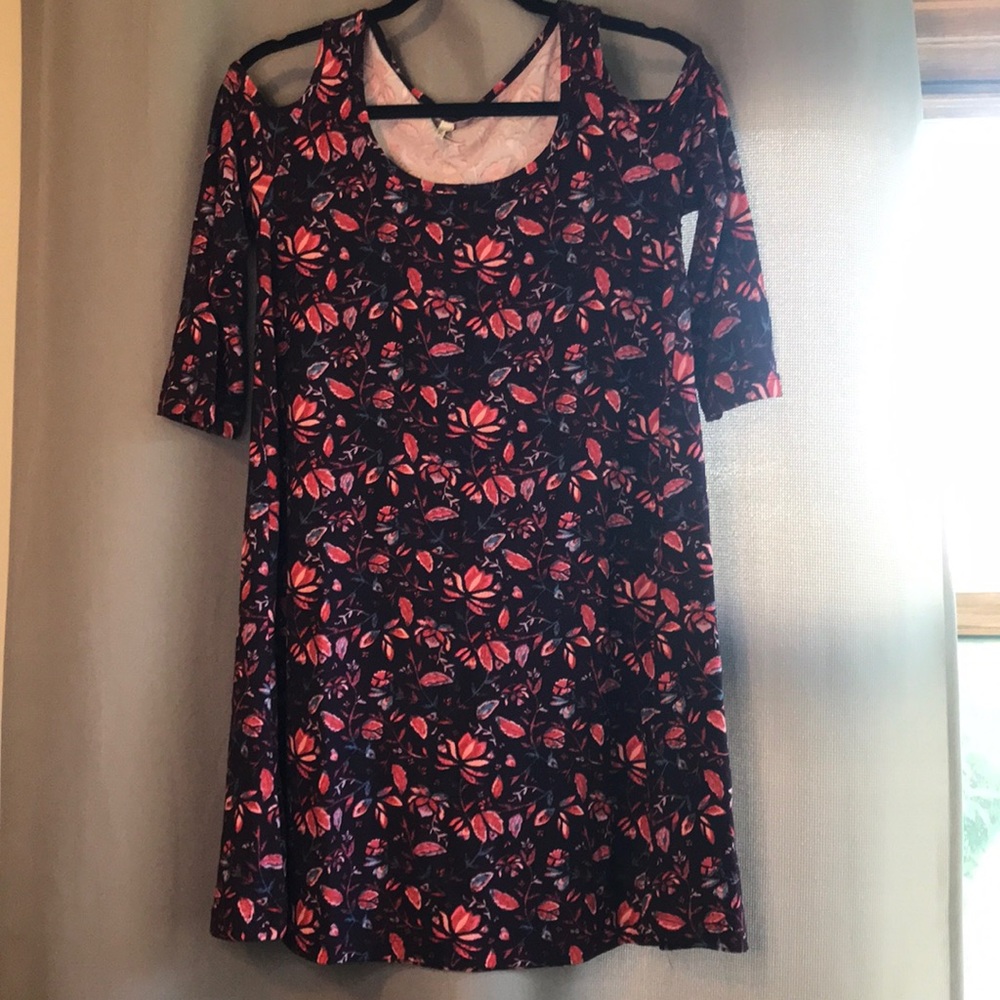 Cold Shoulder 3/4 sleeve floral dress